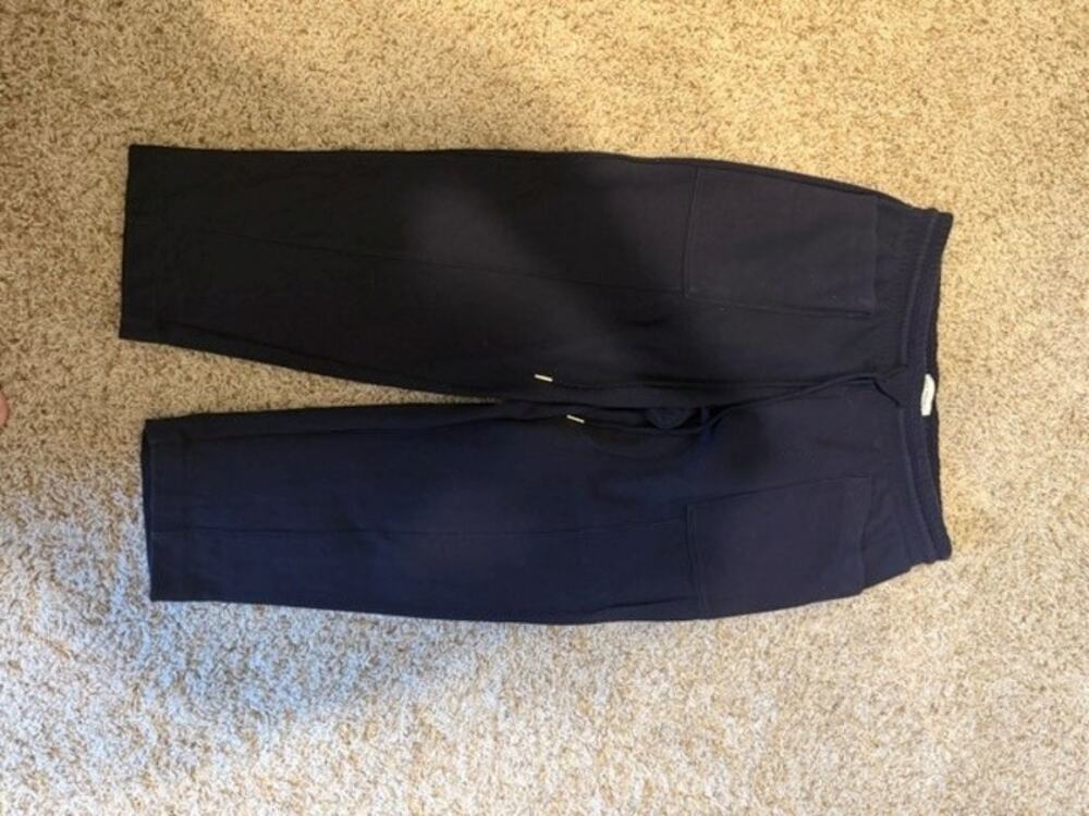 Free Assembly Navy Blue French Terry Sweatpants Large